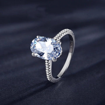 1-3Ct VVS1 Oval Cut Moissanite Diamond Rings For Women Sterling Silver Wedding Engagement  Jewellery GRA Certificate